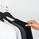 KEPLIN Strong Wooden Hangers 360° Rotating Hook 20 Pack Black view 6