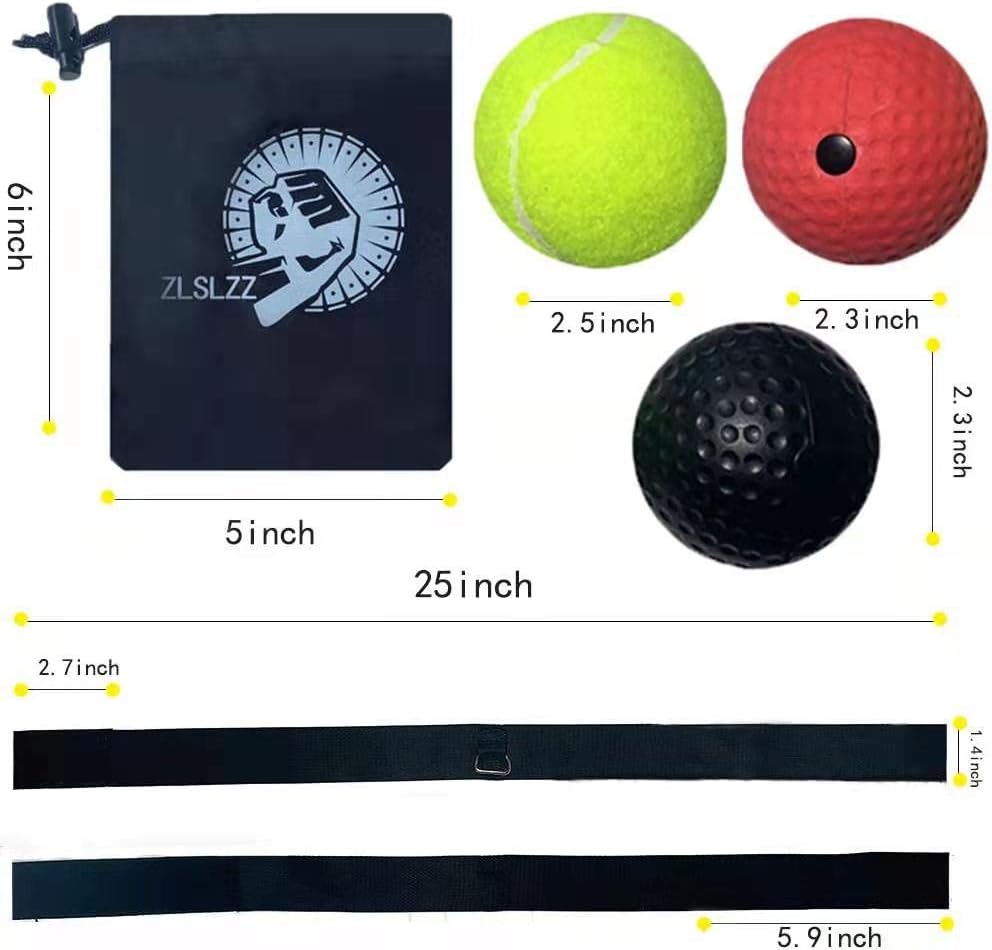 ZLSLZZ Boxing Reflex Ball, 2 Adjustable Headband, Great for Hand Eye Coordination, Reaction Speed, Punching Speed Training, Boxing Set Suitable for Kids and Adults : Sports & Outdoors