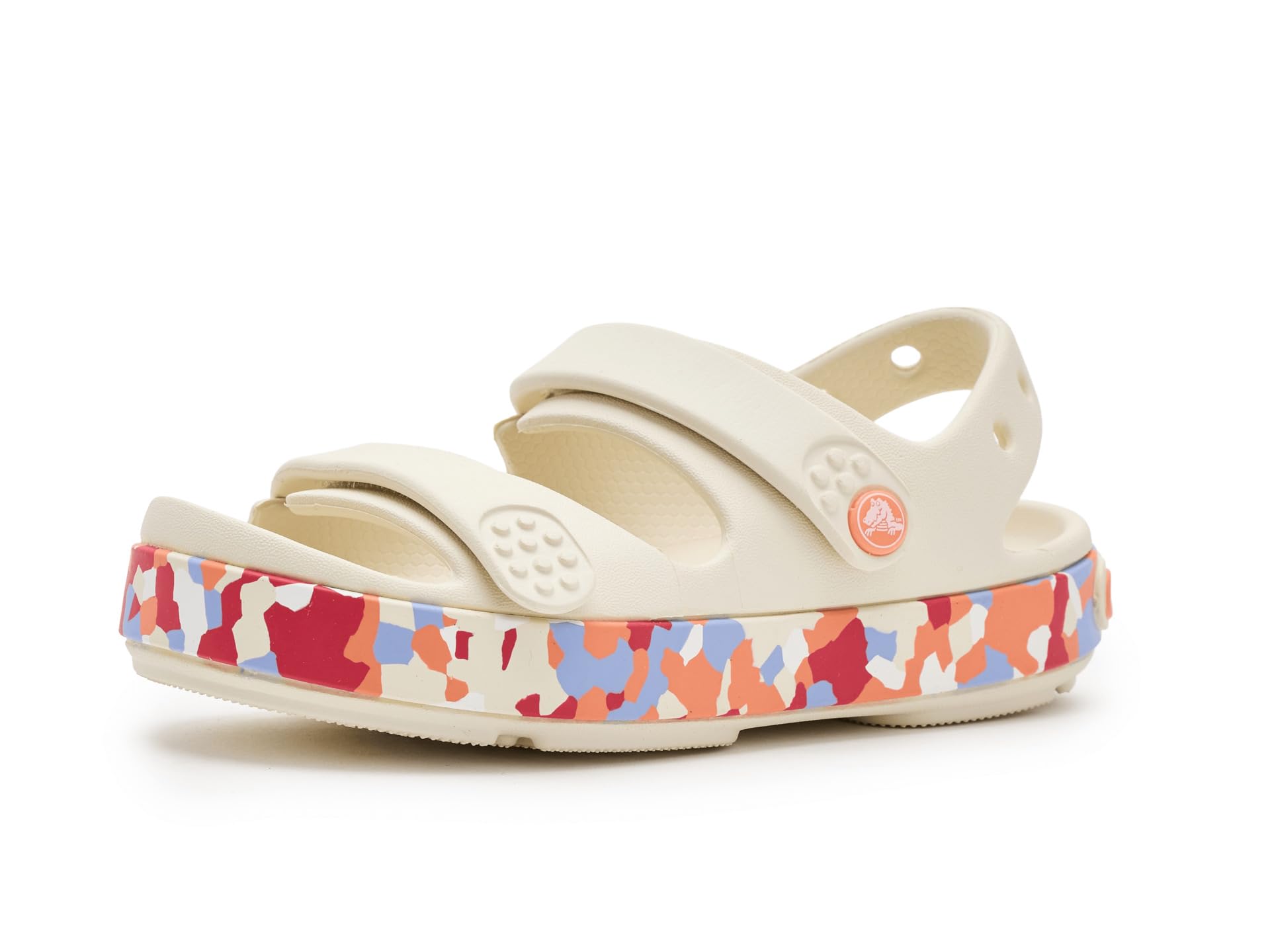 Crocs Unisex Kids Crocband Cruiser Sandal (Toddler) Summit White/Guava 7 Toddler Medium Image