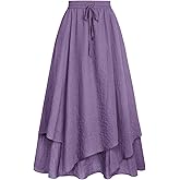 Scarlet Darkness Women Renaissance High Waist Skirt Double Layered Flowy Long Skirts
