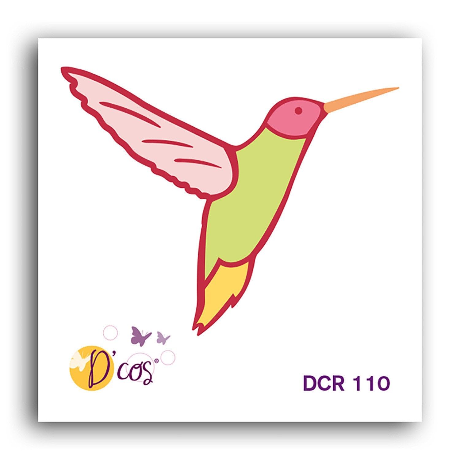 Toga Bird Tropical Sign, Metal, Multi-Colour, 5 x 5 x 0.1 cm