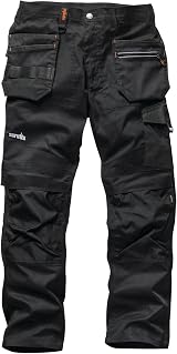 Scruffs Trade Flex Trouser Black 34R Durable Twill Cargo Knee Pockets view 1
