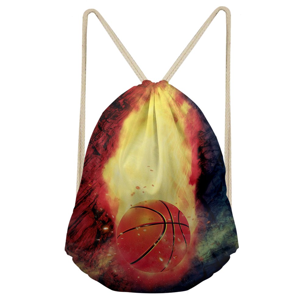 Girls Casual Agni Basketball Drawstring Backpack-Amzbeauty Small School Bag Summer Beach Swimming Backpack Gym Sack PE Sport Rucksack