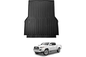 Ecarzo 2024 Upgraded Bed Mat Compatible with 2005-2023 Tacoma 6FT Perfectly Flush TPE Cargo Mats Bed Liner Heavy Duty Rear Trunk Mat All Weather Protection