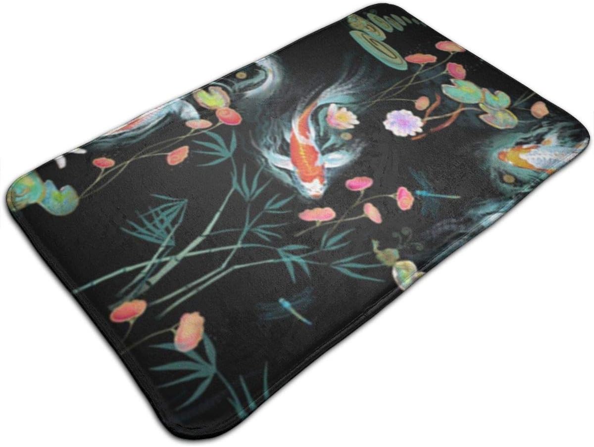 Japanese Water Garden Foam Bath Mat Non Slip Cozy Bathroom