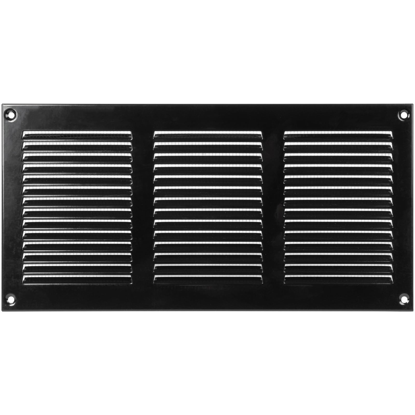 12" x 6" Inch / 300 x 150 mm Black Air Vent Cover - Quality Steel Return Air Grilles - for Ceiling and Sidewall - HVAC - with Insect Protection Screen (11.81'' x 5.90'' Inch, Black)