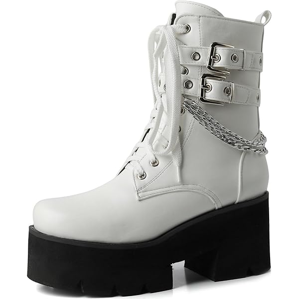 Amazon.com | UniqueStride Womens Platform Goth Ankle Boots