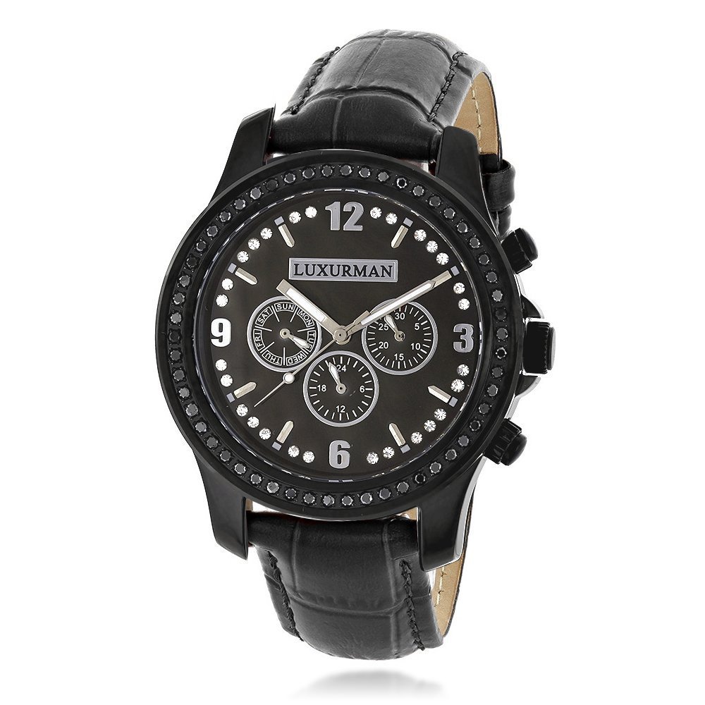 Mens Black Diamond Watch by Raptor 2.25ctw of Diamonds by