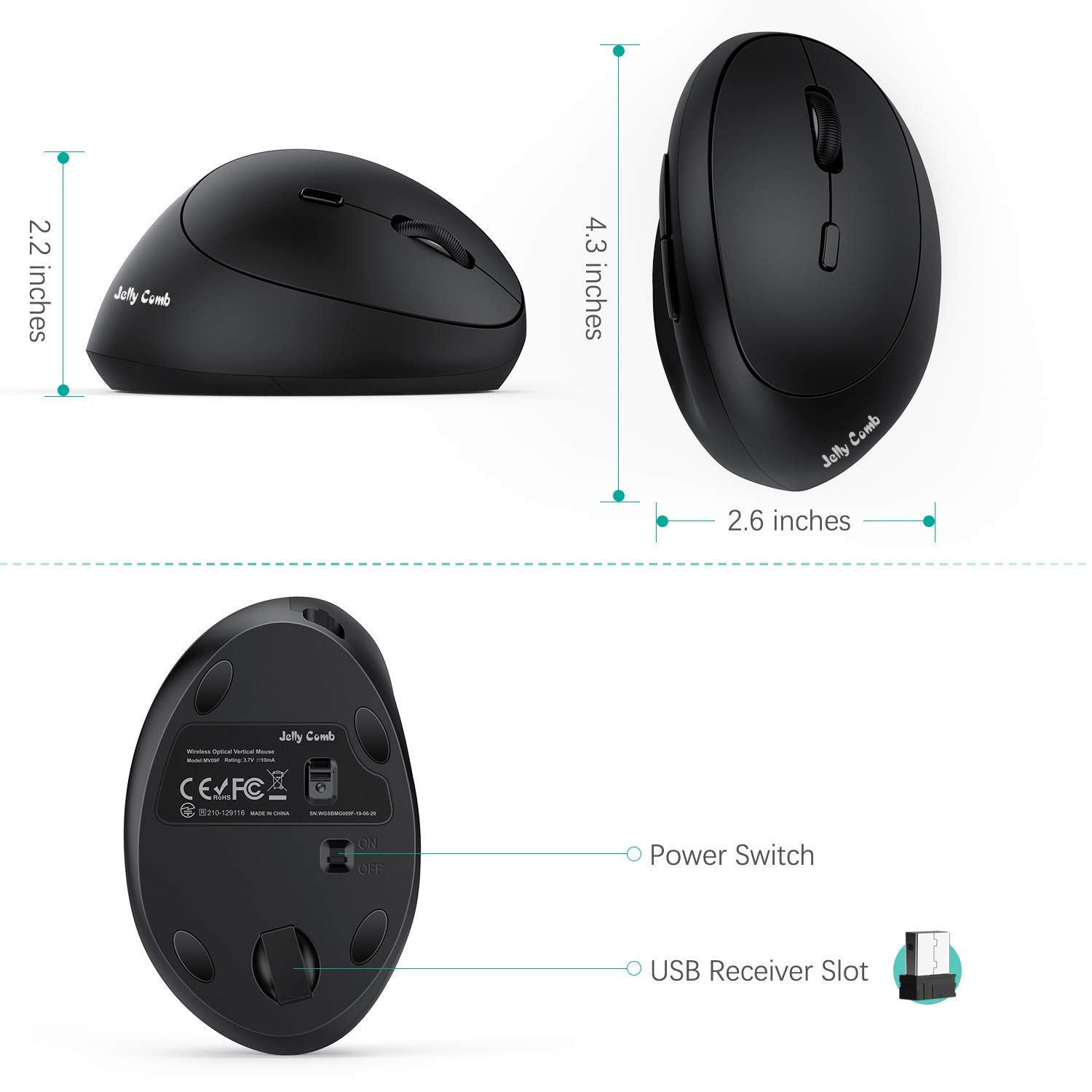 Mouse Verticale Ergonomico Transformers Con Schermo LED – Wireless Ricaricabile, Controllo Manopola, 4 Dispositivi, Silenzioso, 2.4G+Bluetooth Per PC/Mac
