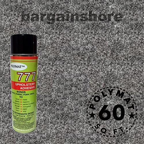 Polymat 16FT X 3.75FT Charcoal + 1 777 Glue Speaker Box Carpet
