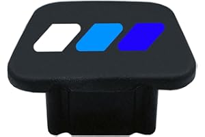 OMLKIBO 2 Inch Tri-Color 3 Color Logo Trailer Hitch Tube Cover Plug Cap, Rubber Receiver Tube Hitch Plug Compatible with Toyota Car Accessories. (White Blue A)