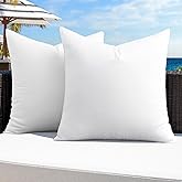 MIULEE Pack of 2 20x20 Outdoor Pillow Inserts, Outdoor Throw Pillows Water-Resistant Decorative Premium Square Pillow Stuffer Sham for Porch Swing Couch Sofa Cushion Patio Furniture