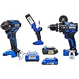 Kobalt XTR 3-Tool 24-Volt Max Brushless Power Tool Combo Kit with Hard Case (Charger Included and 2-Batteries Included)