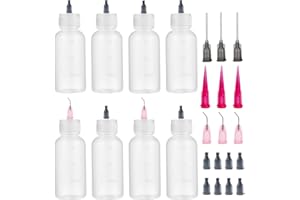 KIGITIK 8 Pcs 30ml Precision Applicator Bottle, Glue Squeeze Bottle, Glue Applicator Bottles, for Paint Quilling Craft and ink, Oil