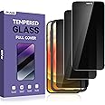 ruwa Privacy Screen Protector for iPhone 12 Pro Max [6.7 Inch][3-Pack] Anti-peep Tempered Glass Film with Easy Installation Alignment Frame, 9H Hardness, Scratch Resistant, Case Friendly