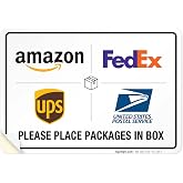 Sigo Signs Package Delivery Sign, Please Leave Packages Here Sign, FedEx, | Amazon, UPS, USPS, 10x7 Inches, 4 Mil Vinyl Decal Stickers - SI-1133-7-D