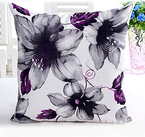 Beautyvan Comfortable Flowers Pattern Sofa Bed Home Decor Pillow Case (Purple)