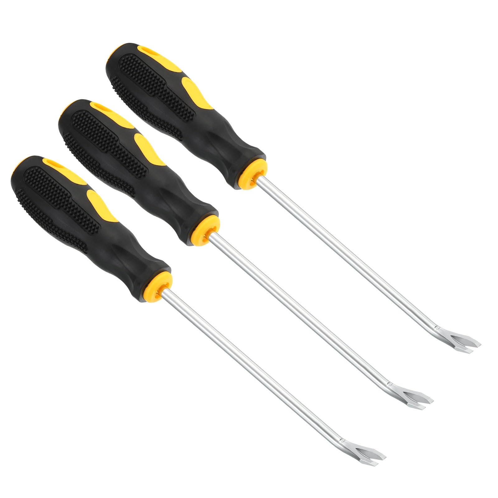 PATIKIL Upholstery Staple Remover, 3Pcs 6" V Curved Construction Staple Puller Staple Nail Tack Tool for Furniture Wooden Floor Photo Frame, Yellow