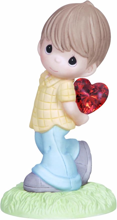 Amazon Com Precious Moments Figurine Boy With Heart Behind Back Home Kitchen