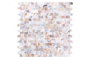 Reovatile 10 - Sheet Pearl Shells Tile Peel and Stick Backsplash, Self Adhesive Wall Tile for Kitchen, Bathroom, Bedroom (11.8"X11.8", Colorful Nature)