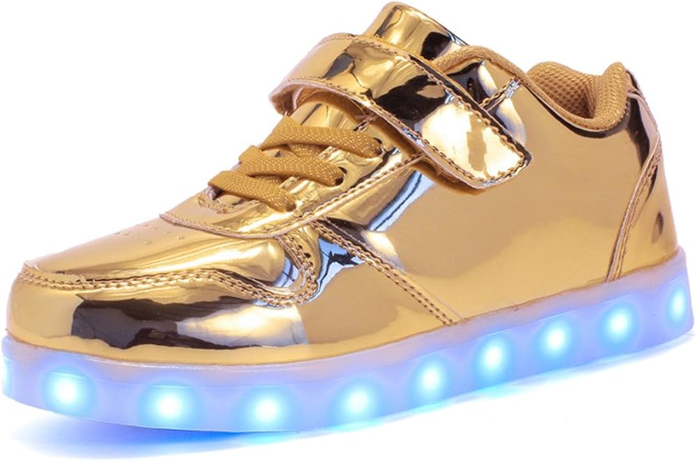 gold light up trainers