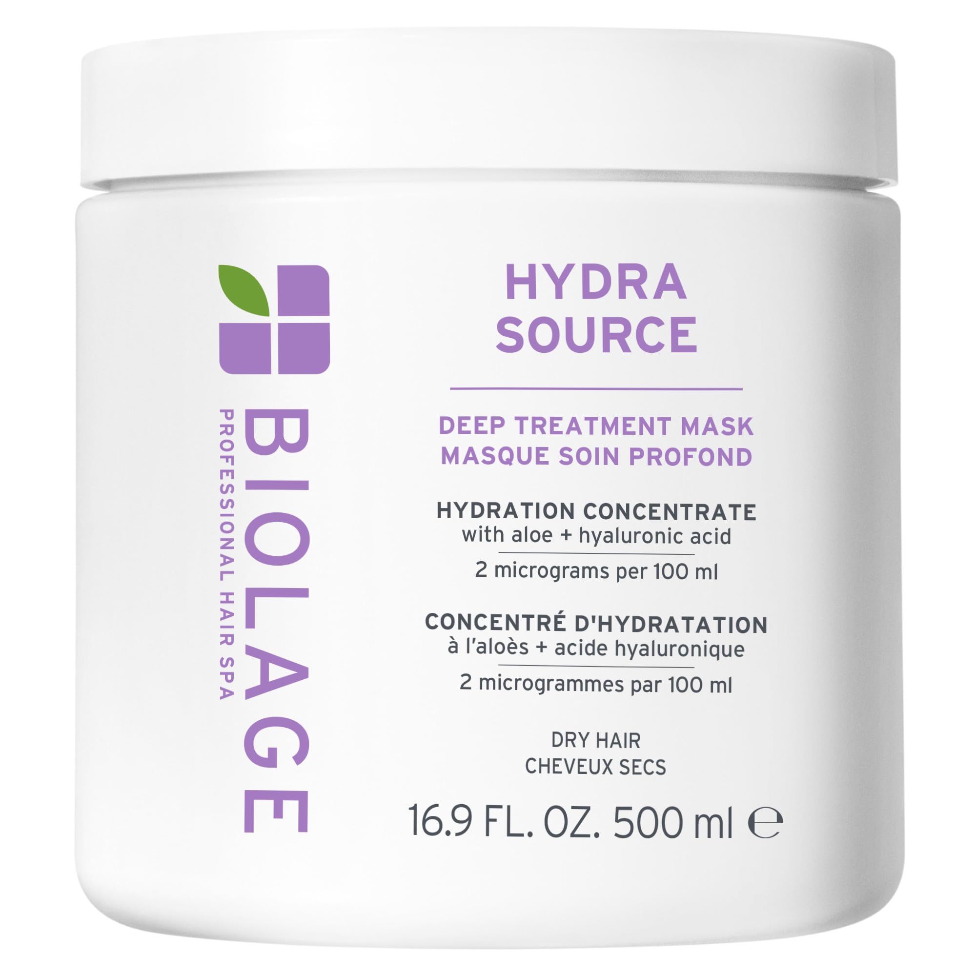 Photo 1 of Biolage Hydra Source Deep Treatment Mask - Nourishes & Smooths, For Dry Hair, Infused with Micro-Filtered Aloe Vera & Fermented Hyaluronic Acid, Vegan & Paraben-Free, Packaging May Vary