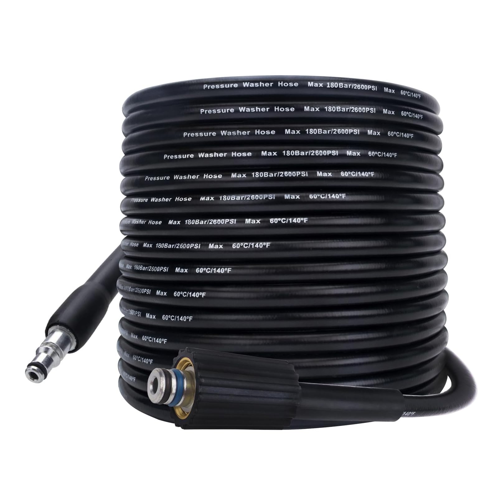 Bear Force - Replacement High Pressure Hose 10 m x 180 Bar, Compatible with The Black & Decker PW1500 PW1700 / AR Blue Clean Series 200~500' High Pressure Cleaner