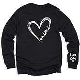 Mimi Grandma Women's Long Sleeve, Mothers Day Long Sleeve T-Shirt, Personalized Mimi Grandma With Kid Names on Sleeve, New Grandma Long Sleeve, Mimi Heart Grandma Women Shirt, Mimi Christmas Sweater