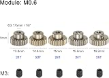 sourcing map M0.6 Pinion Gear Set 3.175mm 1/8" Shaft 21-25T Aluminum Alloy RC view 2