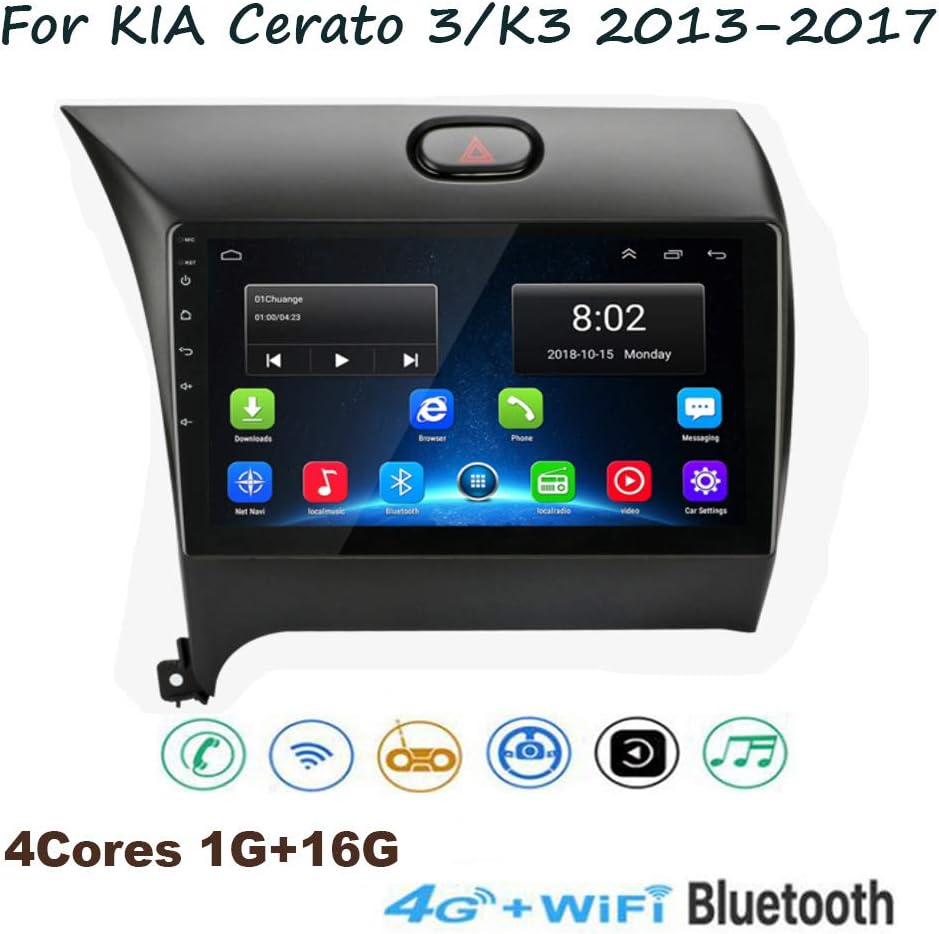 TypeBuilt Android 8.1 Car Stereo 9 Inch HD Touch Screen for KIA Cerato 3/K3 2013-2017 Head Unit In-Dash Car Radio Video Multimedia Player Supports GPS Full RCA Output OBD DAB