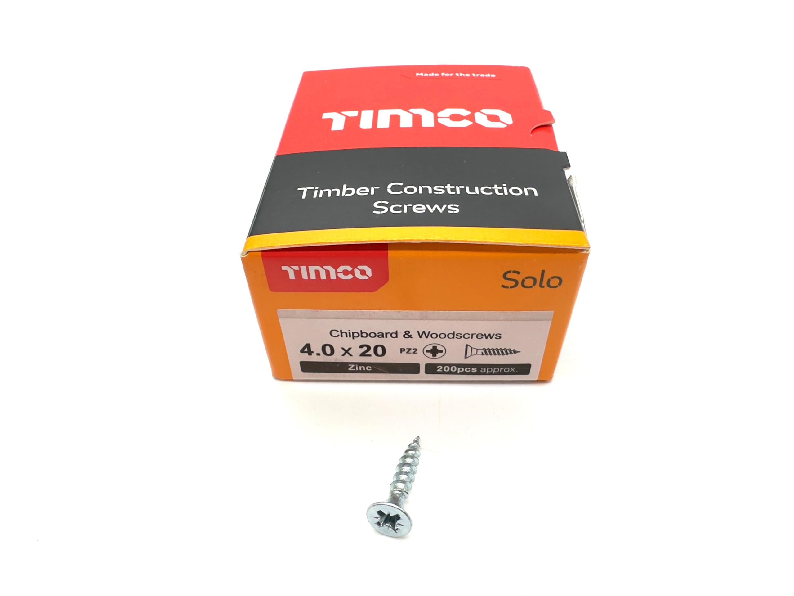 200 Pcs Silver Wood Screws Double Countersunk General Purpose (4mm x 20mm)