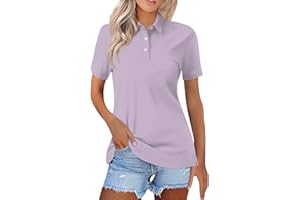 YUTANRAL Polo Shirts for Women 2024 Short Sleeve Summer Tops Button V Neck Business Casual Collared Shirts Dressy Blouses