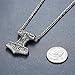 Aoiy Men's Stainless Steel Viking Thor's Hammer Pendant Necklace, 24