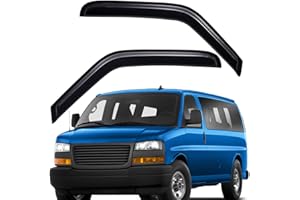 Lightronic Extra Durable Tape-on Auto Vent Window Visor, Fit 1996-2025 Chevrolet Express & GMC Savana 1500, 2500, 3500; 2009-