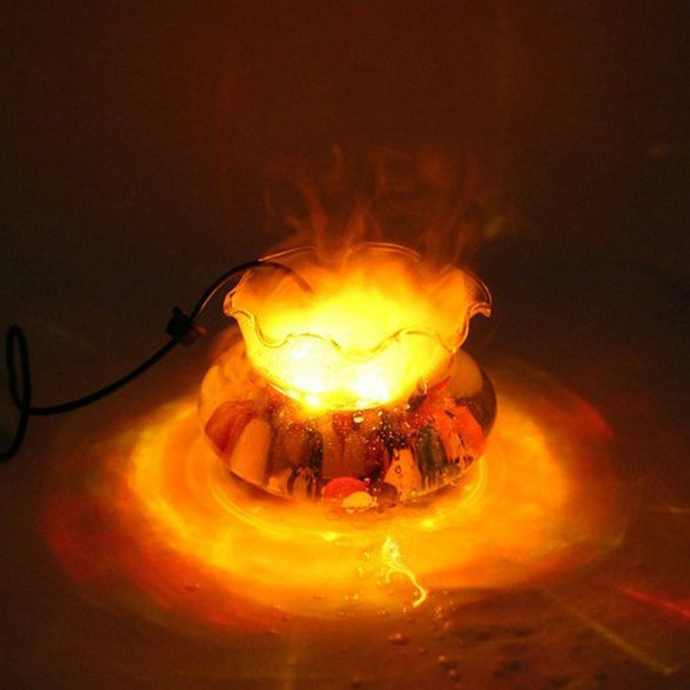 Fuloon 12 LED Multicolore Feux De Brouillard / Brumisateur / Diffuseur avec AC Adapteur pour Fontaine Aquarium