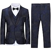 SWOTGdoby Boys Suits 3 Piece Slim Fit Kids Tuxedo Suits for Boys Formal Dress Blazer Jacket Pants Vest Wedding Party Prom