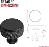 Decoranddecor Amelia Knurled 35mm Round Cabinet Knob Aluminium Matt Black view 2