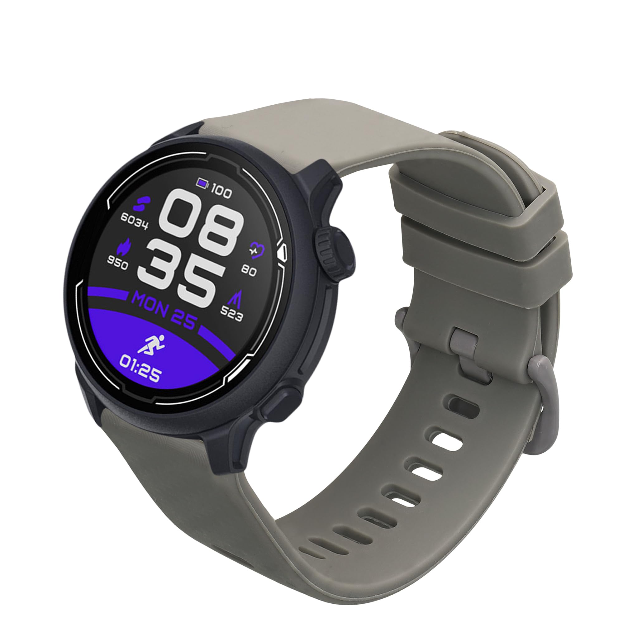 kwmobile Strap Compatible with COROS PACE 2 / APEX (42mm) Strap - TPU Silicone Band with Carbon Pattern - Grey