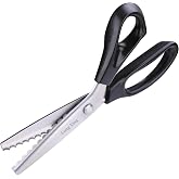 Long Ying Scalloped Pinking Shears for Fabric, Professional Zig Zag Scissors, Handheld Dressmaking Cutting (scalloped 7mm)