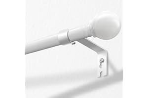 JPM White Curtain Rods for windows 20"- 40", Decorative Drapery Rod Adjustable by Splicing, 5/8 Inch Small blackout Curtain Rod Set With Brackets,Outdoor curtain rod,Matte White