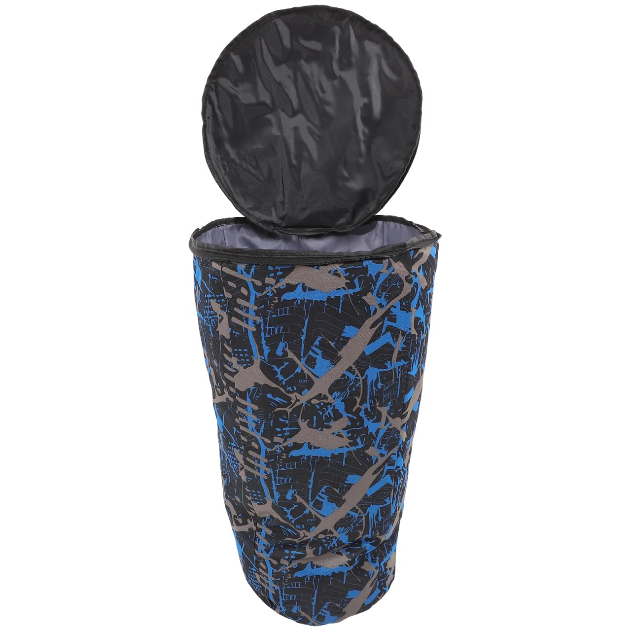 1Pc Camouflage Blue African Drum Bag Stylish Music Instrument Storage Bag with Smooth Zipper and Thick Oxford Cloth for Efficient Protection