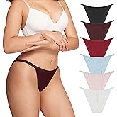 LEVAO Women's Bikini Panties Cotton Underwear Plus Size High Cut String Ladies Cheeky Multipack S-2XL