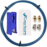 Capricorn Bowden PTFE Tubing 1M XS Series 1.75MM Filament with 2X PC4-M6 & 2X PC4-M10 Pneumatic Fittings & Tube Cutter for Cr
