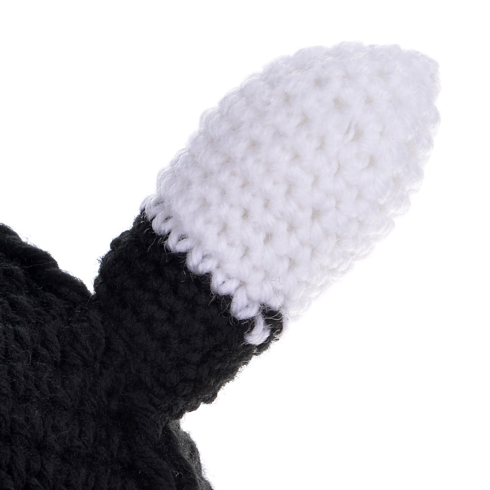 Vbiger Windproof Warm Knitted Beanie Hat Cap, Ox Horn and Beard, Black 3, OSFA