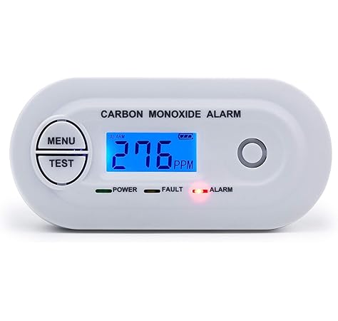 Hommie Detector Monóxido de Carbono Sensor de CO de 10 años con Función Memoria, Alarma de Detector de Monoxido con Pantalla Digital de 1.0 Pulgadas, 85db Altos Decibelios y Pilas Reemplazable, Blanco: