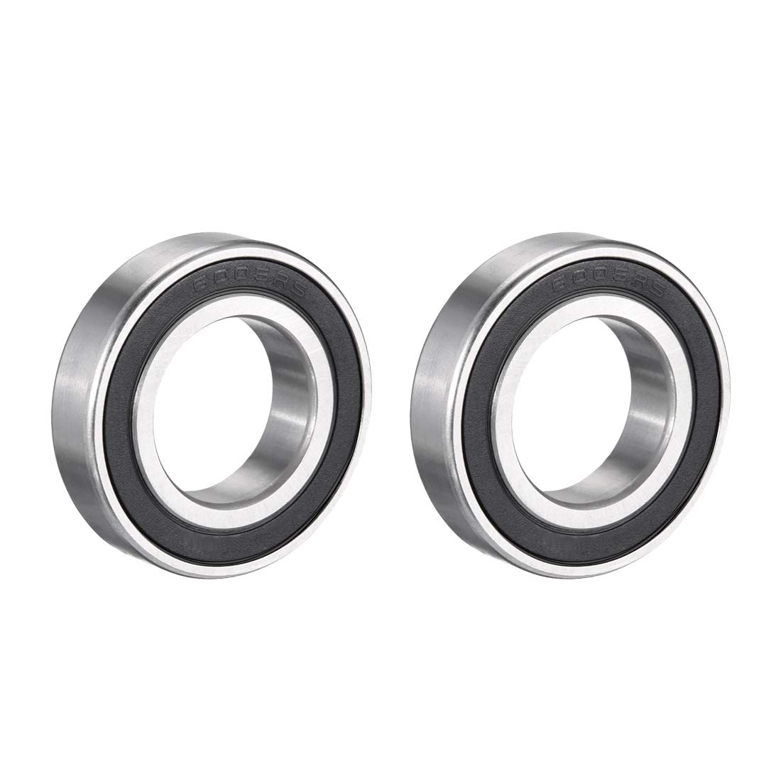 sourcingmap 2pcs Deep Groove Ball Bearing 6006RS Single Sealed, 30mm x 55mm x 13mm Chrome Steel Bearings