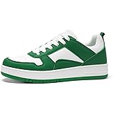 LUCKY STEP Women Fashion Sparkle Rhinestone Sneakers White Leather Low Top Tennis Shoes Lace Up Casual Comfortable Walking Shoe