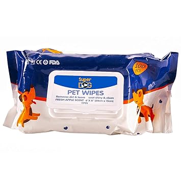 Super Dog Dog Wipes for Dogs, Cats, Puppies & for All Type of Pets -Fresh Apple Scent 6