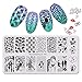 BEAUTYBIGBANG 6Pcs Nail Stamping Plates Set Valentine's Day Sweetheart Flower Winter Image Templates Nail Art Stamping Kits DIY Salon Design