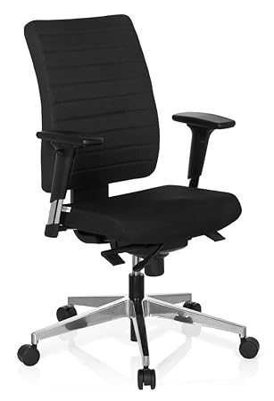 hjh OFFICE 608814 Bürostuhl Drehstuhl PRO-TEC 350 Stoff schwarz, Bürodrehstuhl ergonomisch, extrem robuster Stoff, Rückenlehn